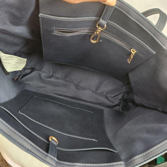 Chico's Women's Retro Look Navy Blue and Multi Color Large Tote - Picture 7 of 7